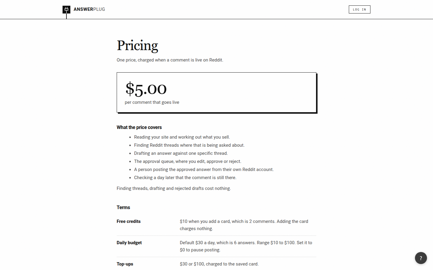 Pricing — answerplug.com